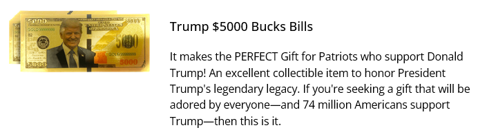 Donald Trump Gag Gifts - Trump Bucks Bills