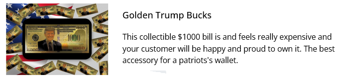 Donald Trump Gag Gifts - Golden Trump Bucks