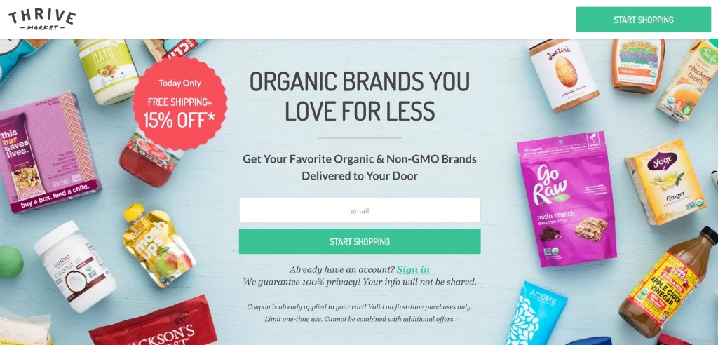 Thrive Market Review and Organic Brand